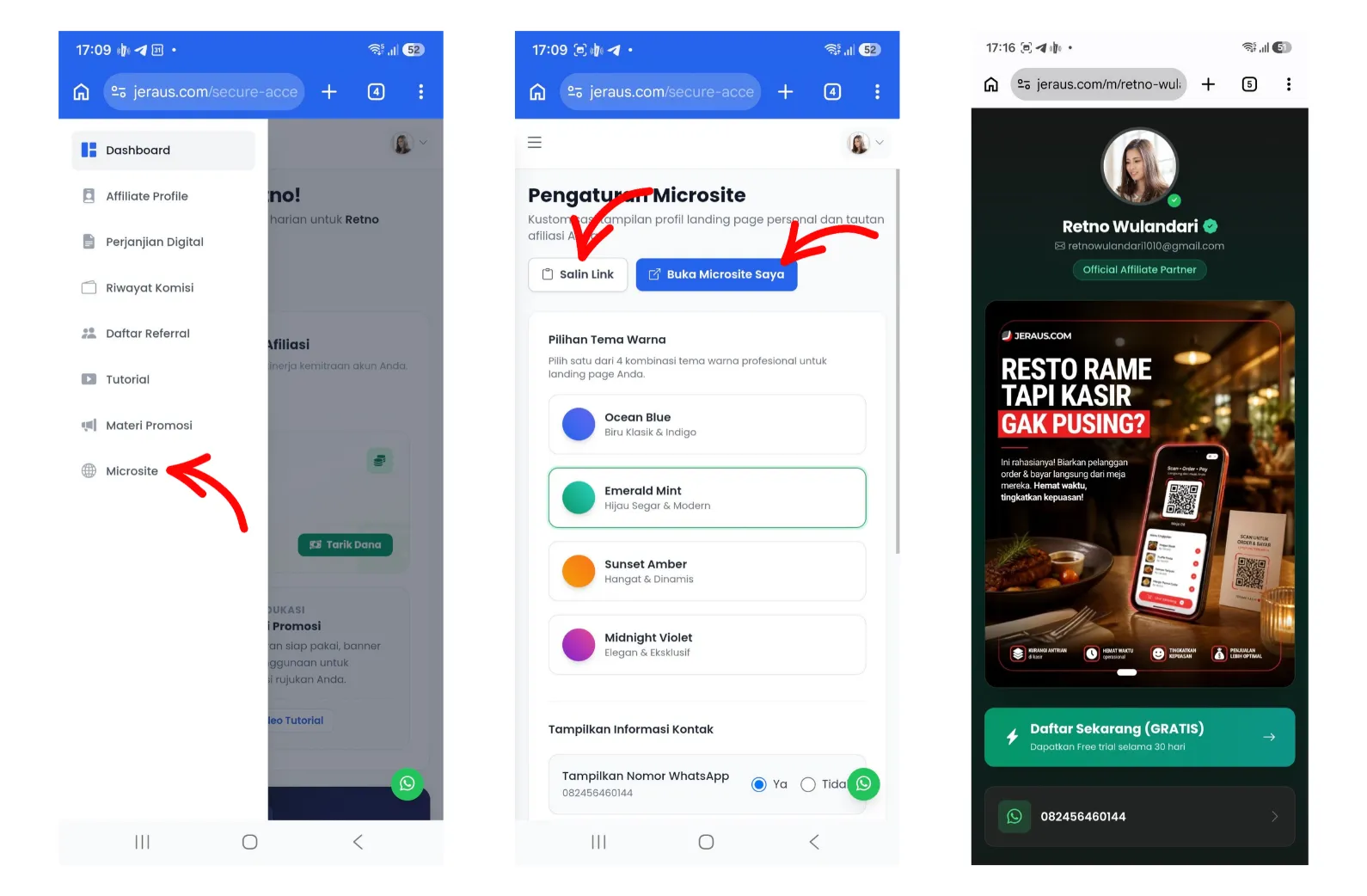 Optimalkan Promosi Afiliasi Anda dengan Fitur Microsite Jeraus.com